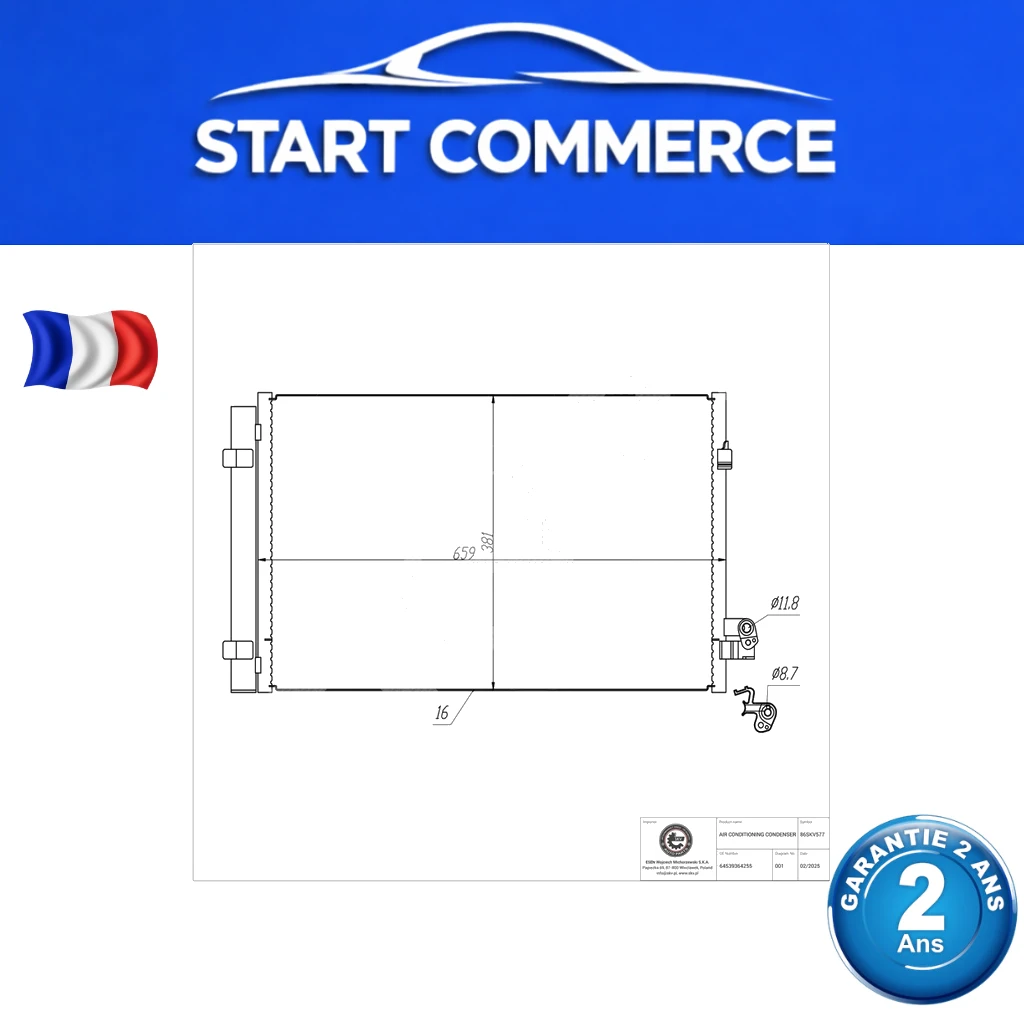 SKV Condenseur de climatisation