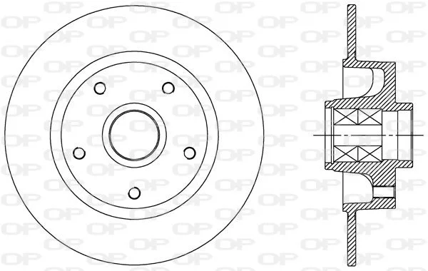 Open Parts Disque de frein avec roulement