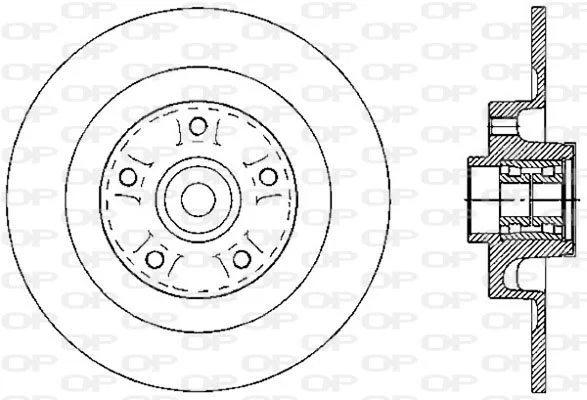 Open Parts Disque de frein avec roulement