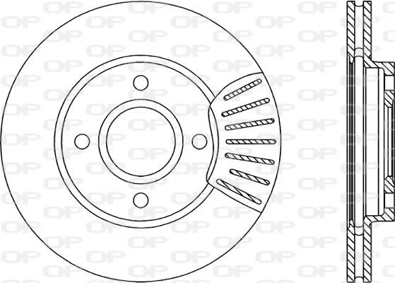Open Parts Jeu de disques de frein ventilés peints Ø258 mm