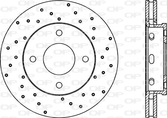 Open Parts Jeu de disques de frein perforés peints