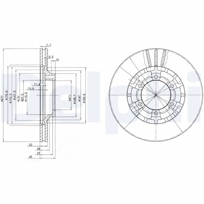 DELPHI jeu de 2 disques de frein