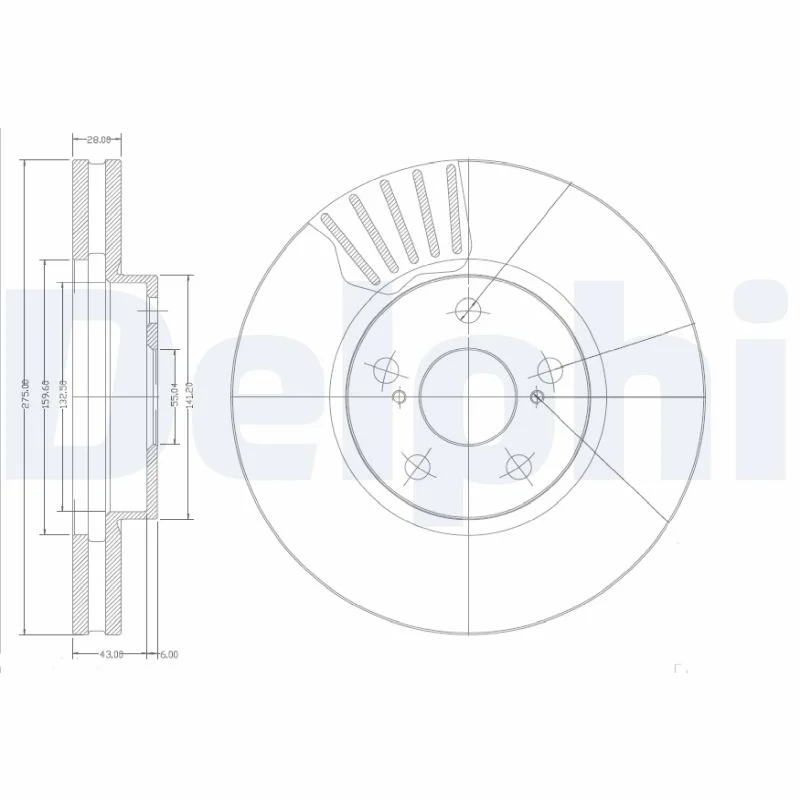 Delphi Jeu de 2 disques de frein