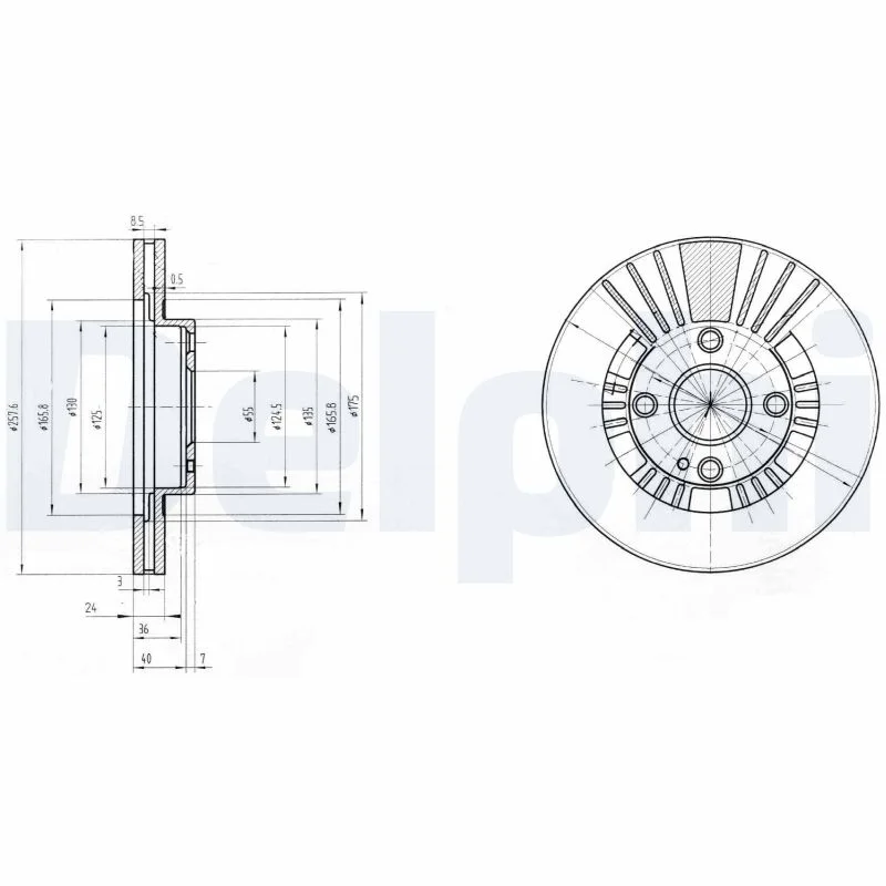 DELPHI jeu de 2 disques de frein