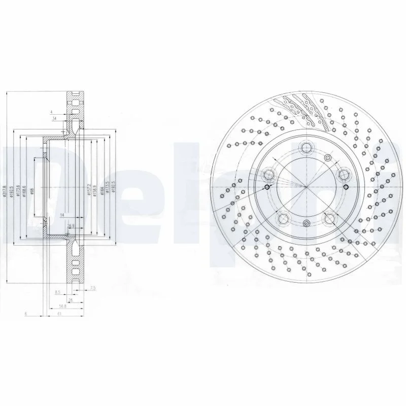 Delphi Jeu de 2 disques de frein