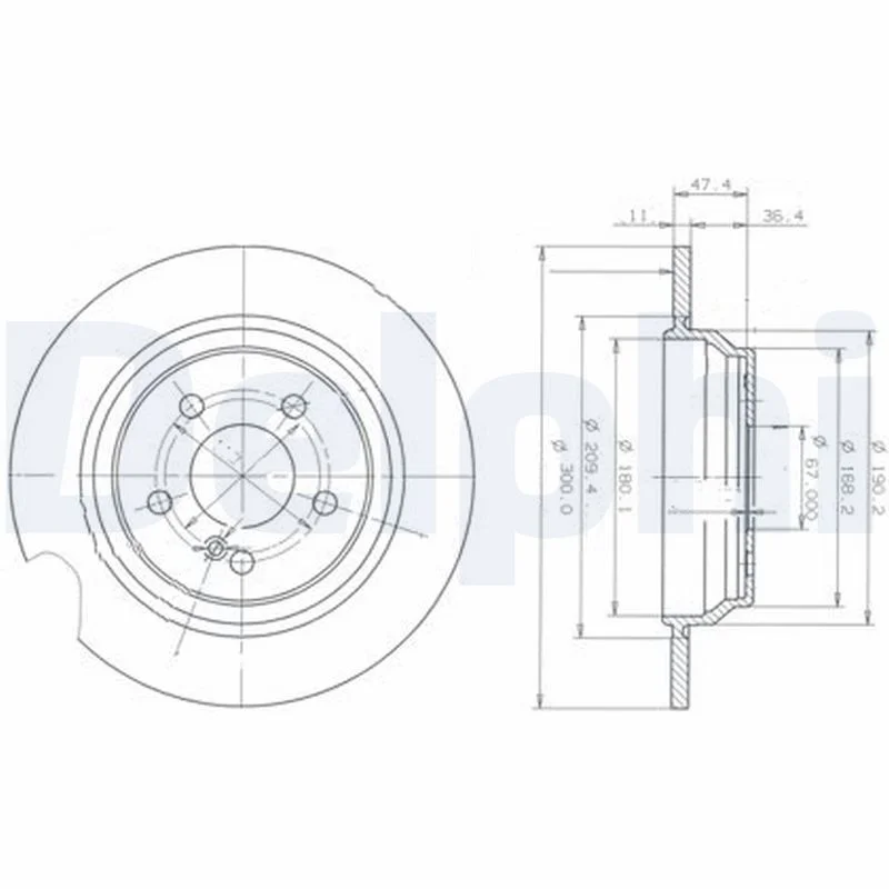 DELPHI jeu de 2 disques de frein