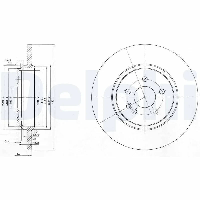 Delphi Jeu de 2 disques de frein