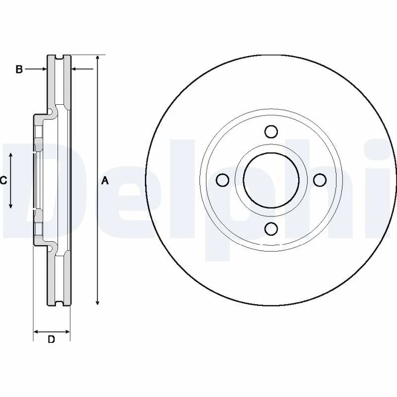 DELPHI jeu de 2 disques de frein peints