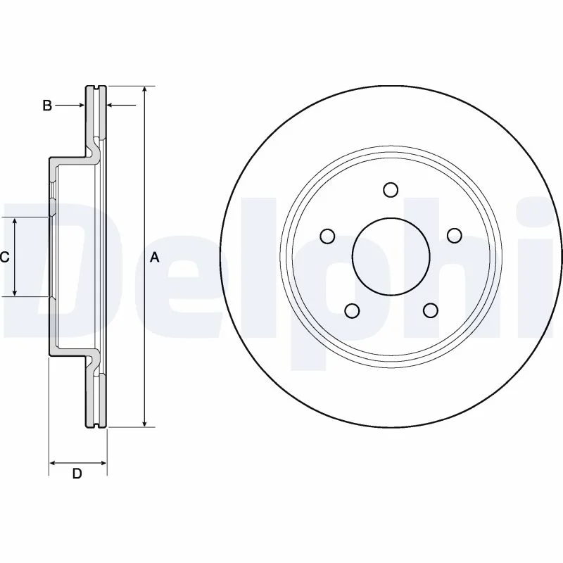 Delphi Jeu de 2 disques de frein peints