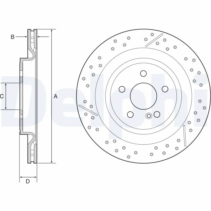 DELPHI jeu de 2 disques de frein