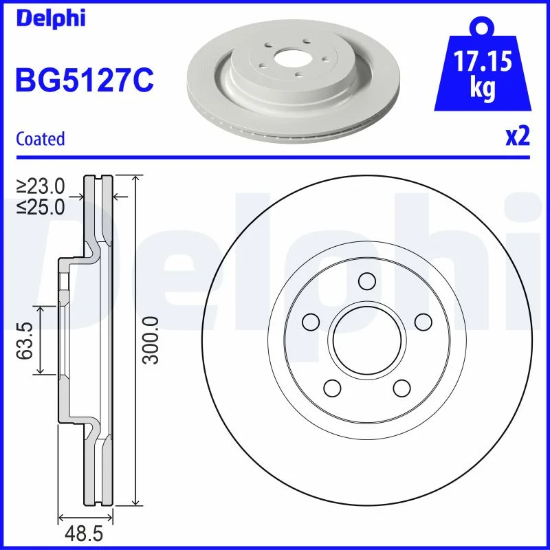 DELPHI jeu de 2 disques de frein