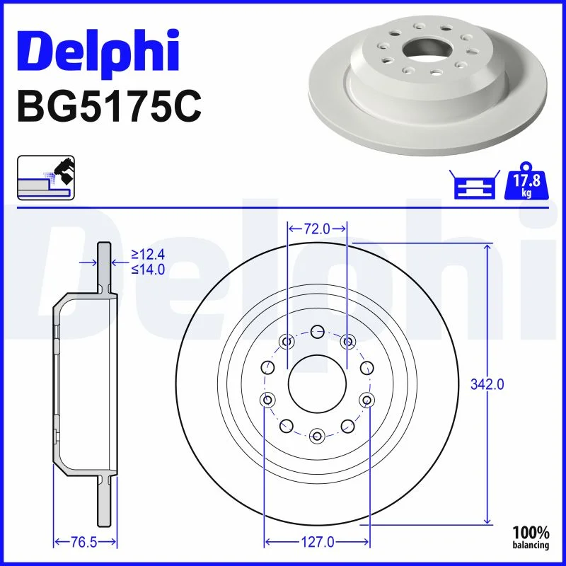 DELPHI jeu de 2 disques de frein peints