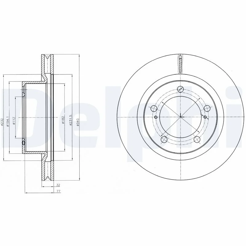 DELPHI disque de frein unitaire