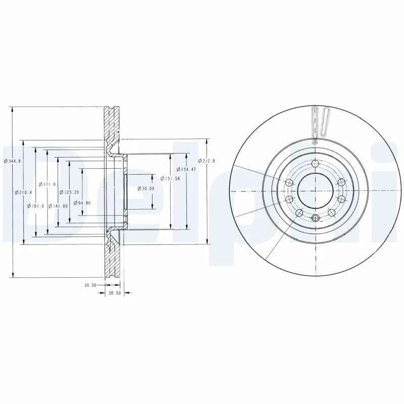 DELPHI disque de frein unitaire