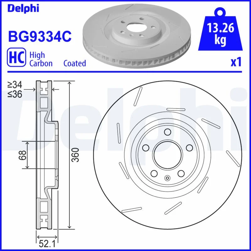 DELPHI disque de frein unitaire