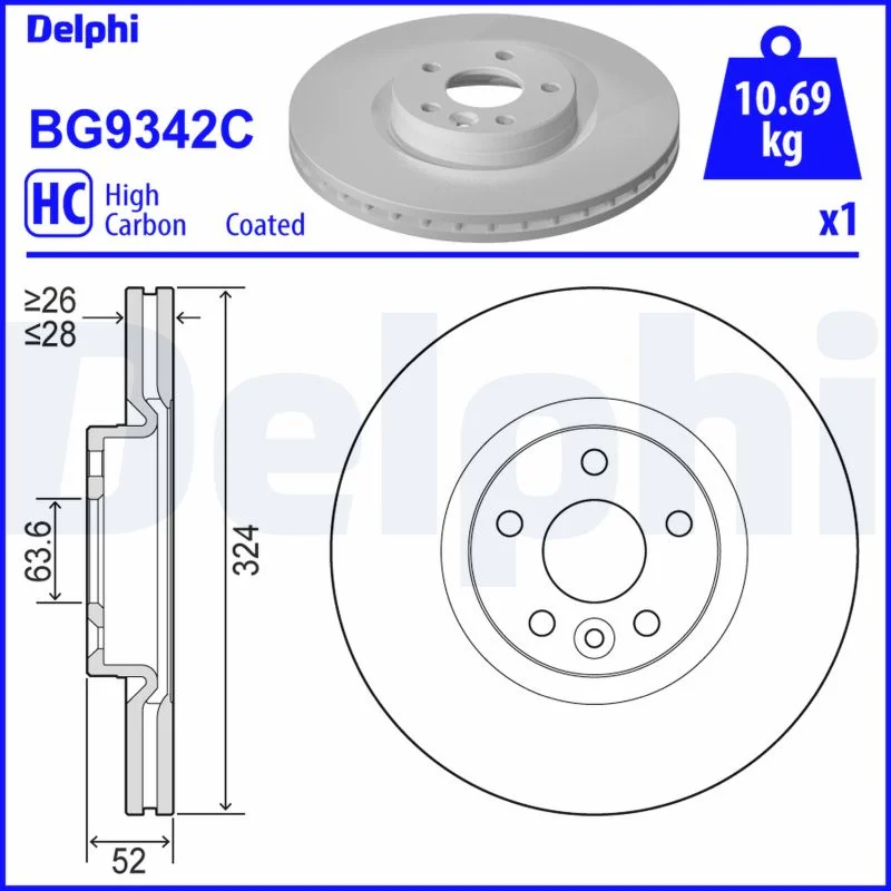 Delphi Disque de frein unitaire