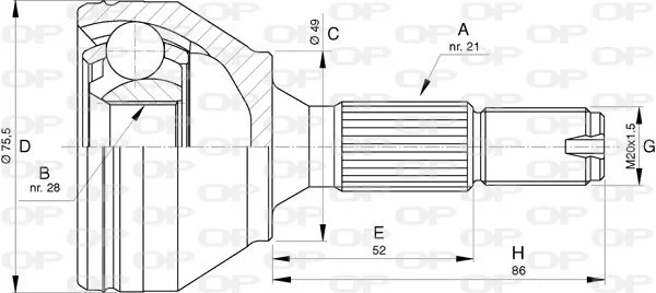 Open Parts Joint homocinétique côté roue