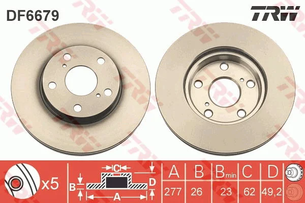 TRW paire de disques