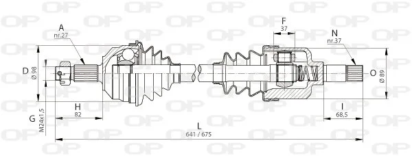 Open Parts Cardan neuf sans consigne avant gauche