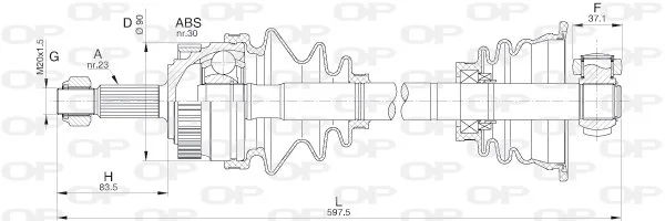 Open Parts Cardan neuf sans consigne avec ABS - essieu avant gauche