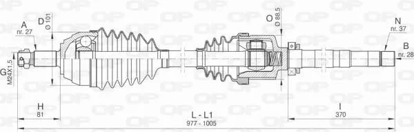 Open Parts cardan avant droit
