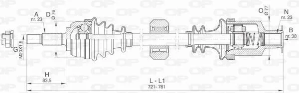 Open Parts cardan avant droit