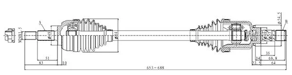 Open Parts cardan avant gauche