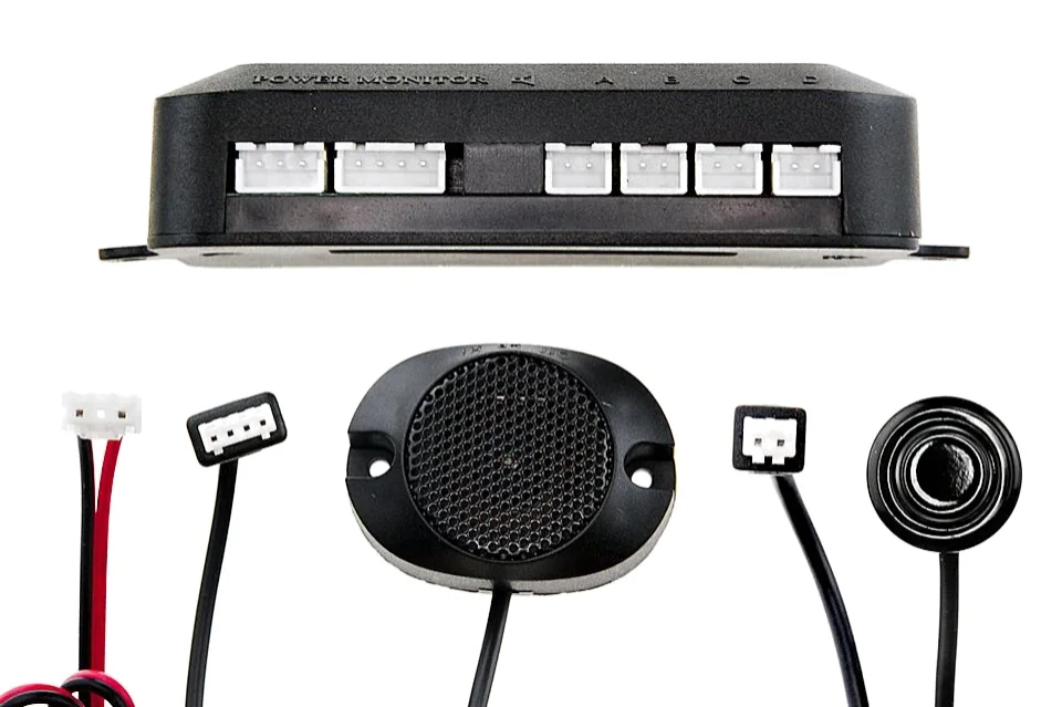 NTY Kit de capteurs de stationnement universel 4 capteurs noirs avec buzzer Ø18 mm