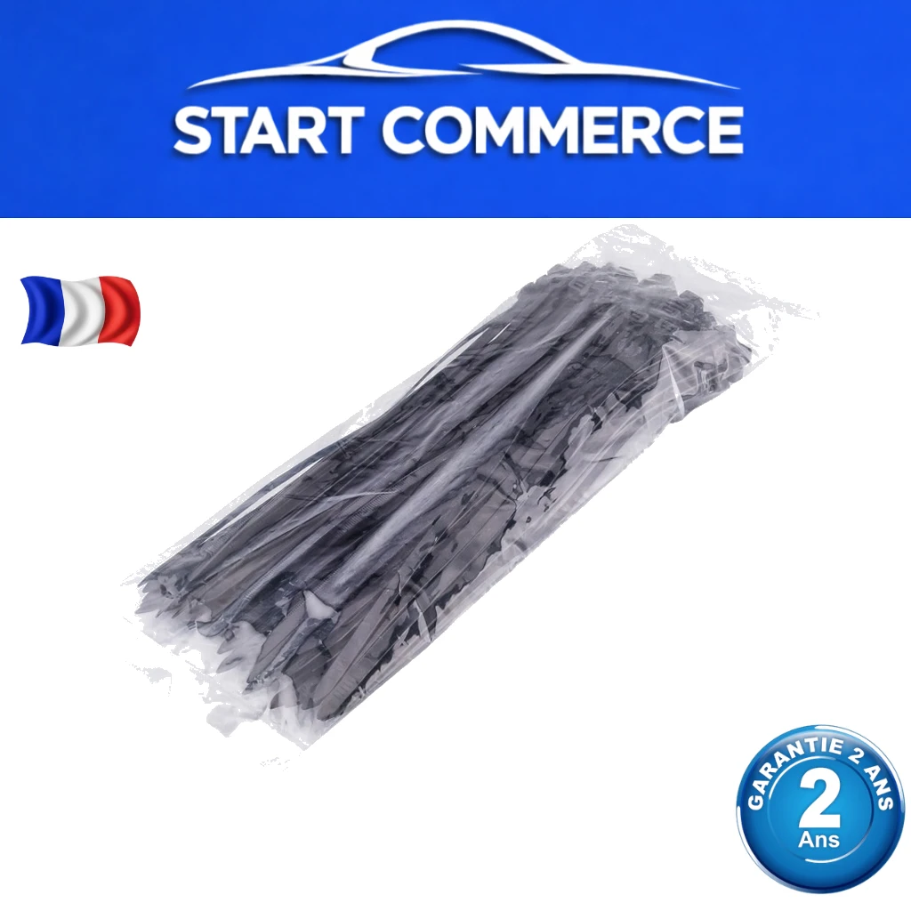 NTY Collier nylon serflex noir 7,6 x 300 mm (lot de 100)