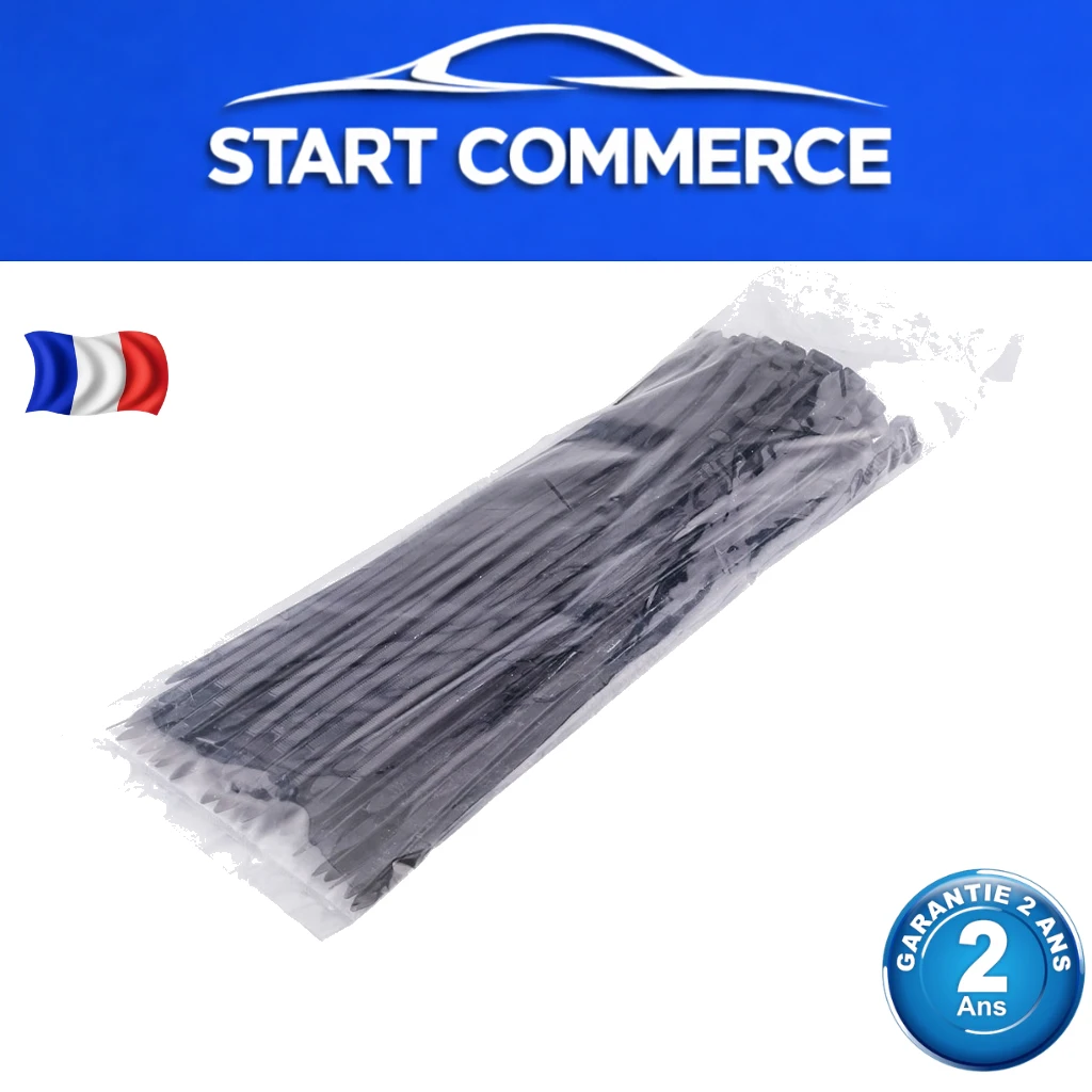 NTY Collier nylon serflex noir 7,6 x 350 mm (lot de 100)