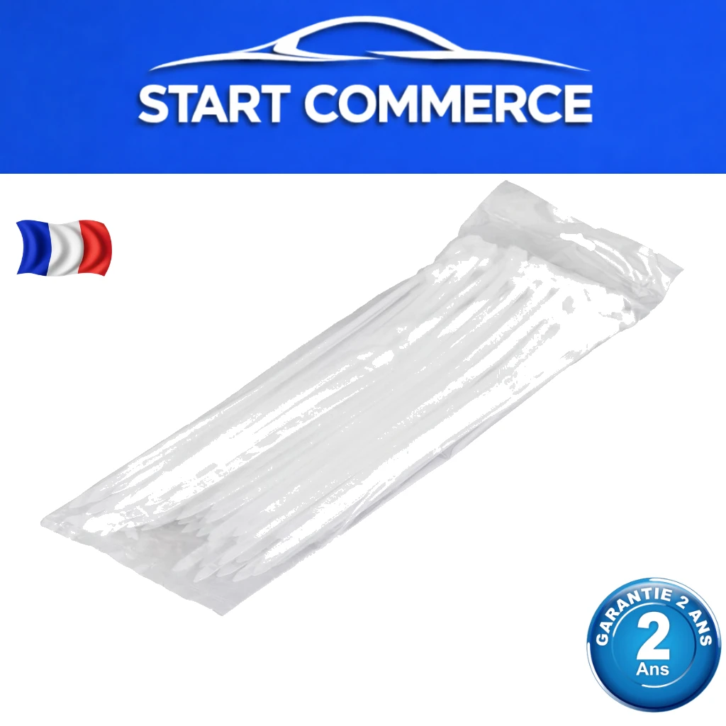 NTY Collier nylon serflex blanc 7,6 x 300 mm (lot de 100)