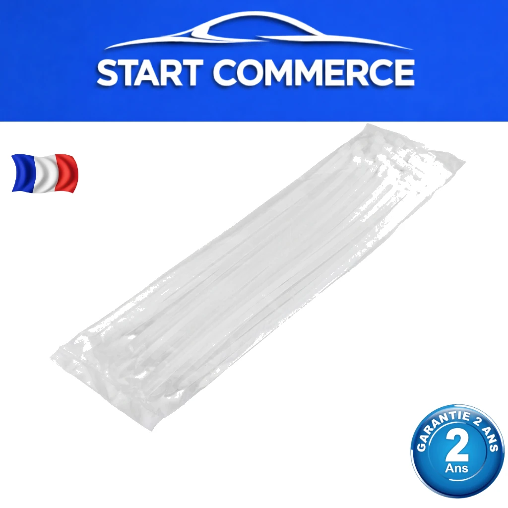 NTY Collier nylon serflex blanc 7,6 x 450 mm (lot de 100)