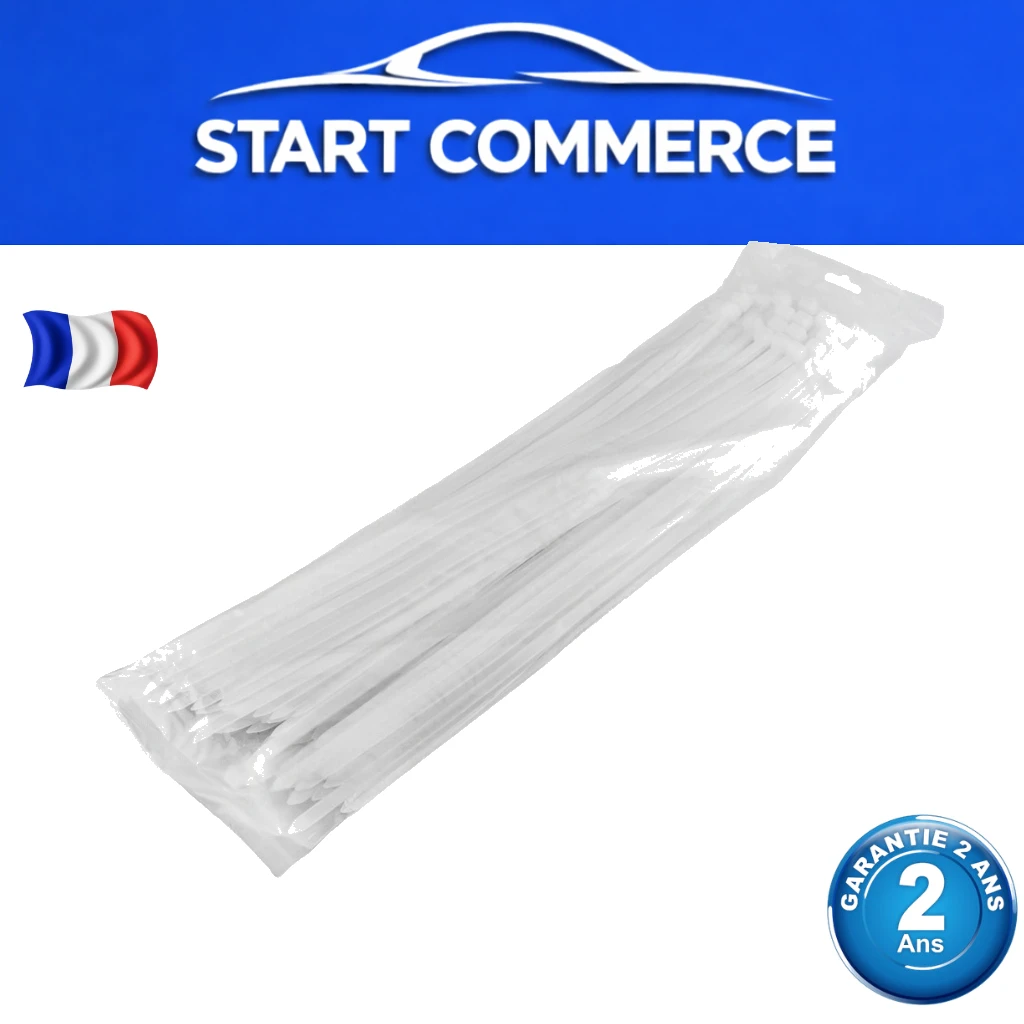 NTY Collier nylon serflex blanc 7,6 x 500 mm (lot de 100)