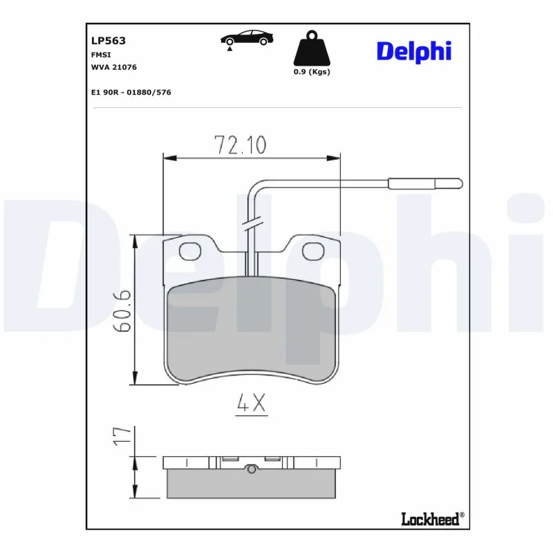 Delphi Jeu de plaquettes de frein