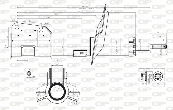 Open Parts Jambe de suspension avant à gaz