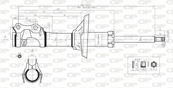Open Parts Jambe de suspension avant à gaz